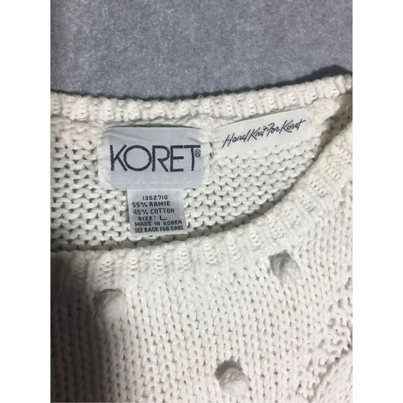 Womens Koret Blouse Size Large Multi Texture Sweater Hand Knit Minimalist - Picture 5 of 6